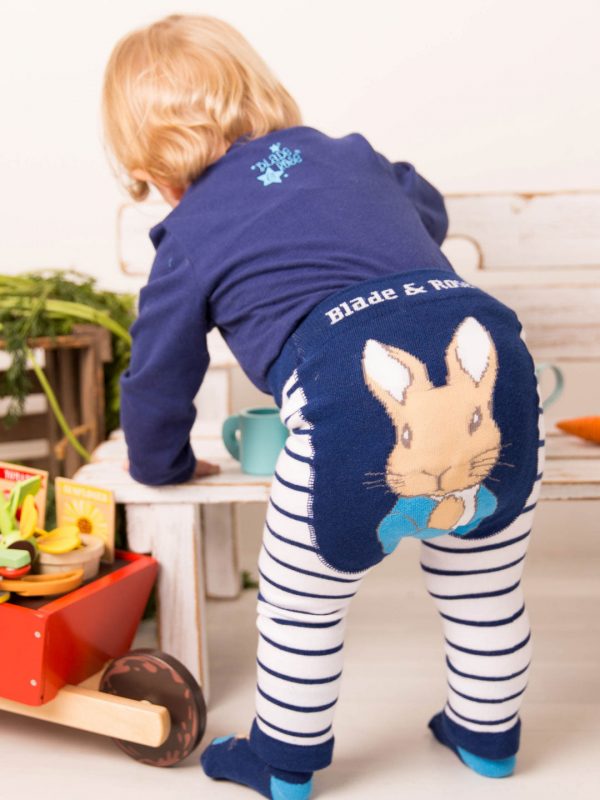 Peter rabbit blue stripey leggings