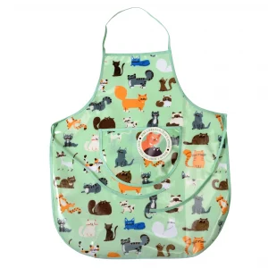 Wipeable cats design apron