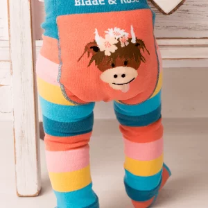 Pink Highland cow laggings by Blade and Rose