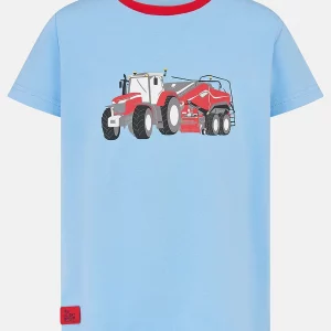 T-shirt with red tractor and baler print